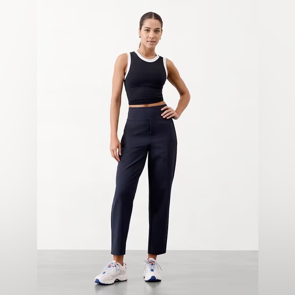 Athleta Endless High Rise‎ Stretch Ankle Pant Navy Blue 16 Gym Travel Casual